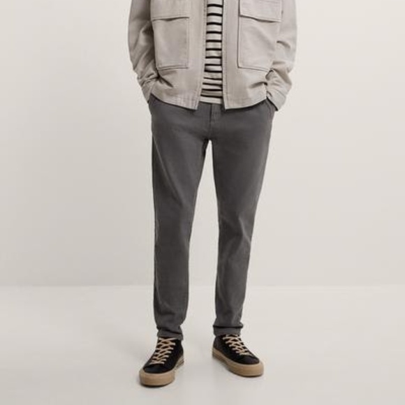 NWT, MEN'S ZARA SOLID COLOR CHINO PANTS, 34 - Picture 1 of 1